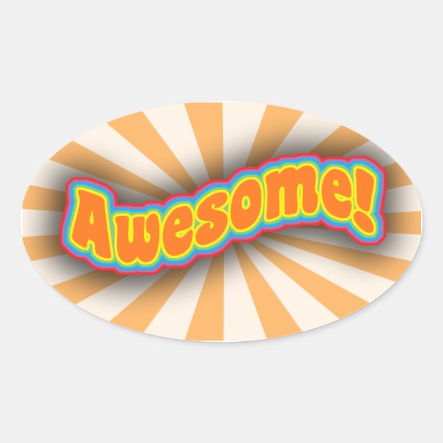 Awesome Fun Wild  Slogan Art Logo Oval Sticker (Front)