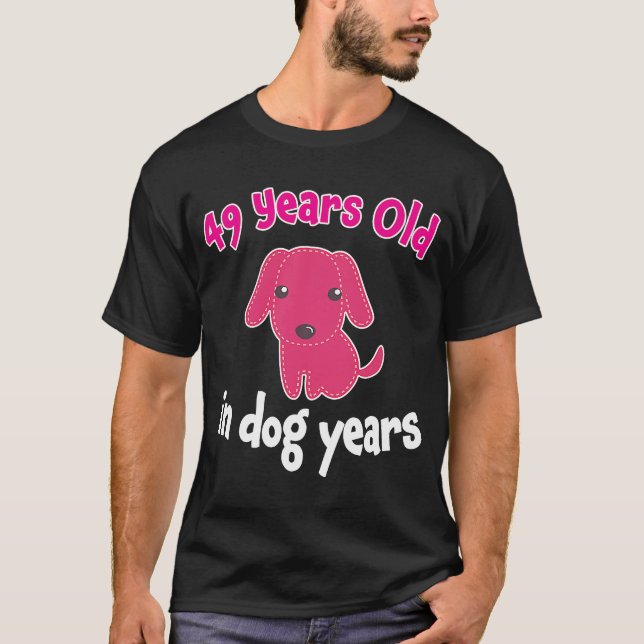 Awesome Funny Girls Seven 7 Years Dog Birthday  T T-Shirt (Front)