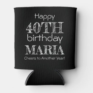 Awesome Funny Happy 40th Birthday Black Can Cooler