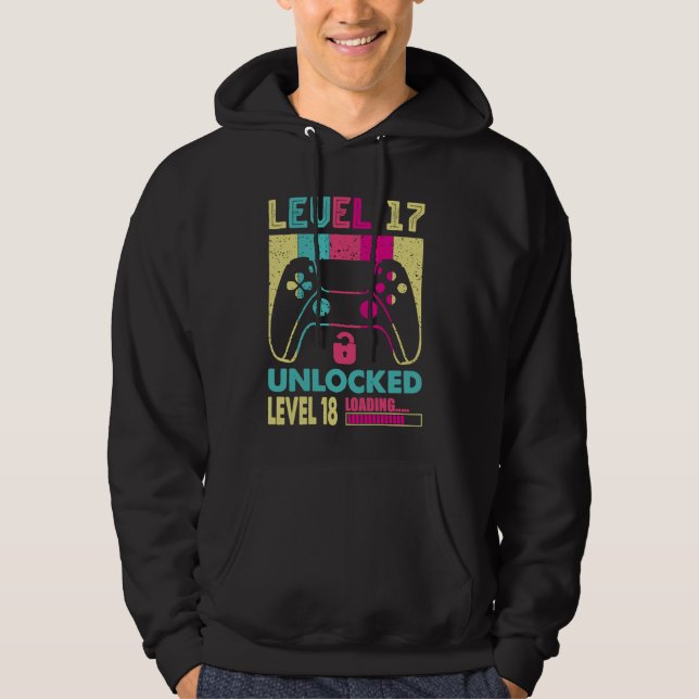 Awesome Gamer Girl 17 Years Old Video Game Level 1 Hoodie (Front)