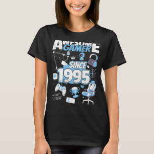 Awesome Gamer since 1995 Boy Girl Gaming Setup T-Shirt