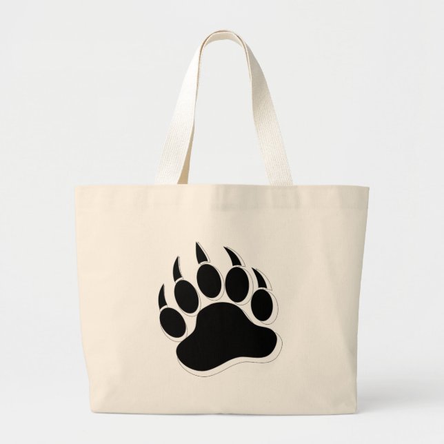 Awesome Gay Bear claw B&W 3D effect Large Tote Bag (Front)