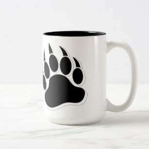Awesome Gay Bear Paw B&W 3D effect Two-Tone Coffee Mug