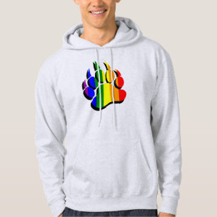 Awesome Gay bear Rainbow PAW PRINT Hoodie