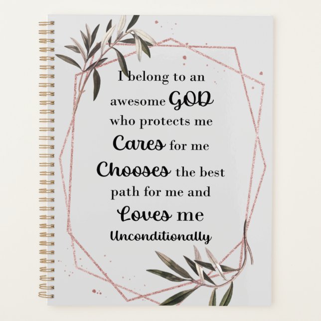 Awesome God Inspirational Quote Planner (Front)