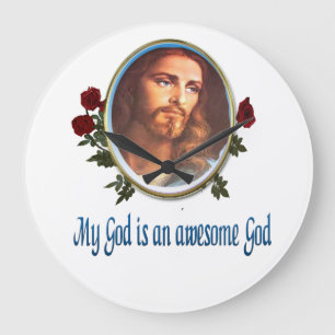 Awesome God Large Clock
