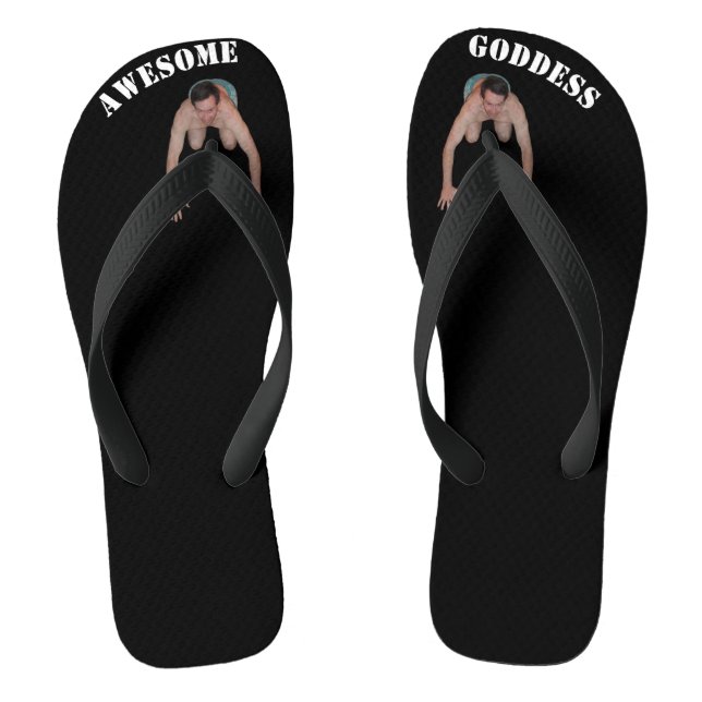 Awesome Goddess Flip Flops (guy between toes) (Footbed)