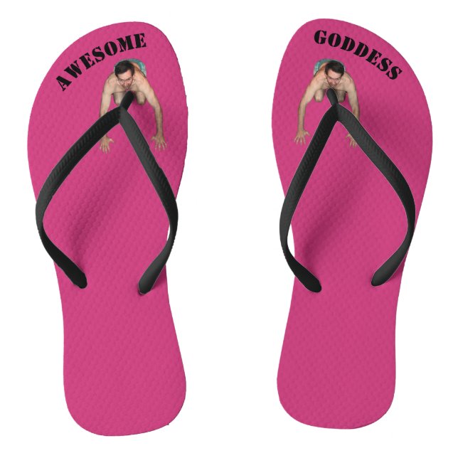 Awesome Goddess Flip Flops (NARROW STRAPS) (Footbed)