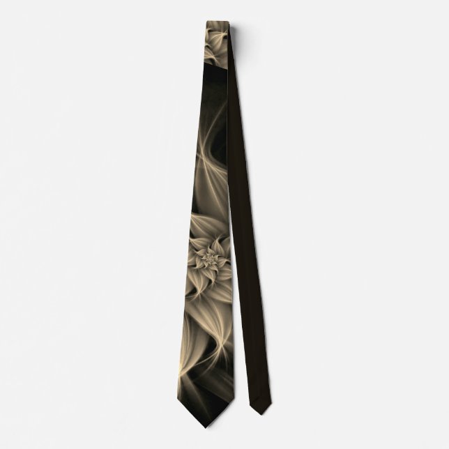 Awesome Gold Flower Fractal  Tie (Front)