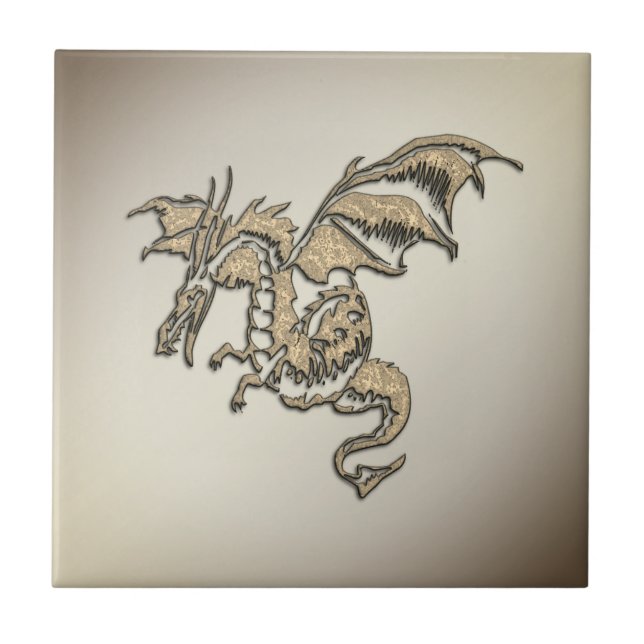 Awesome Golden Dragon Tile (Front)