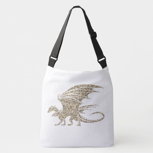 Awesome Golden Mosaic Dragon   Crossbody Bag (Front)