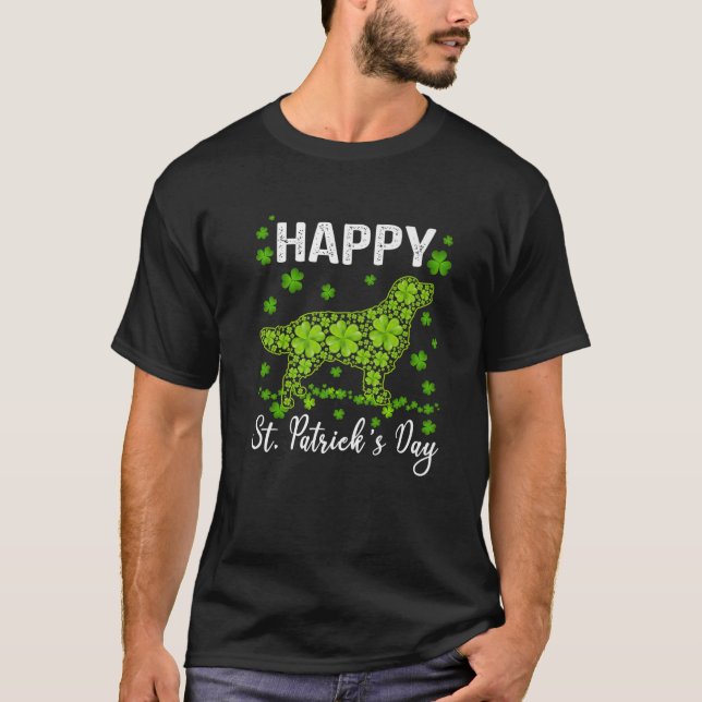 Awesome Golden Retriever Saint Patrick's Day Dog D T-Shirt (Front)