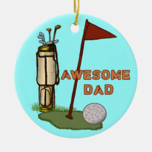 Awesome Golf Dad  Ceramic Tree Decoration