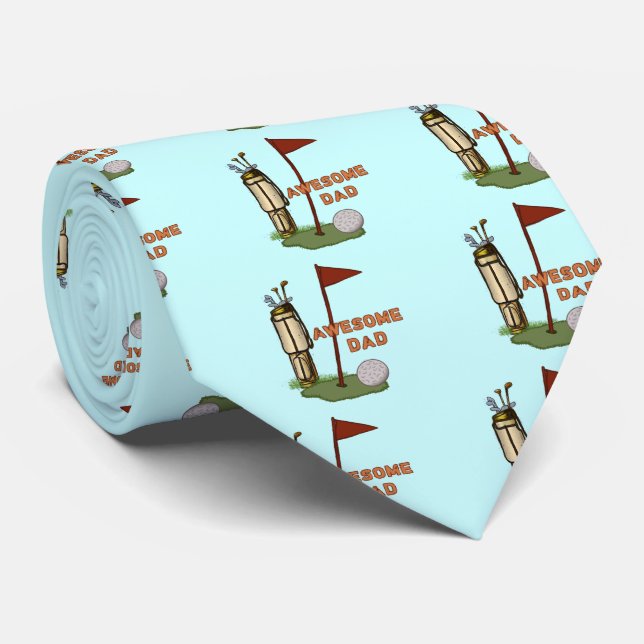 Awesome Golf Dad Tie (Rolled)