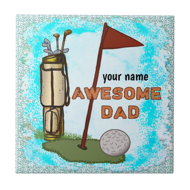 Awesome Golf Dad   Tile (Front)