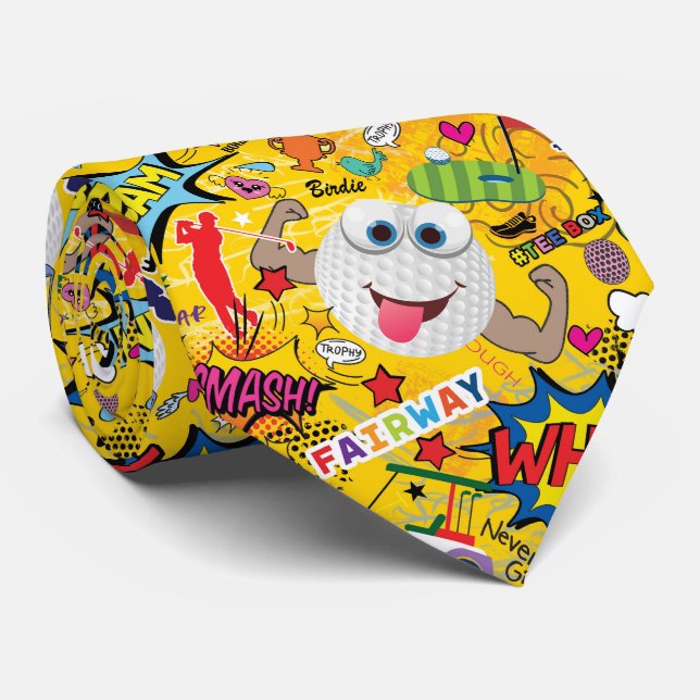 ⛳️Awesome golf mix yellow 💛  Tie (Rolled)