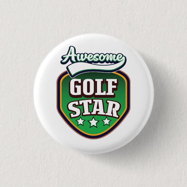 Awesome Golf Star  3 Cm Round Badge (Front)