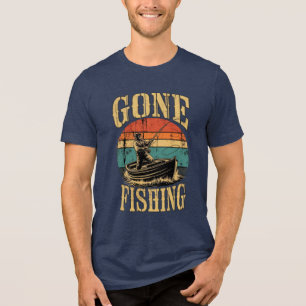 Awesome Gone fishing in the sunset T-Shirt Tri-Blend Shirt