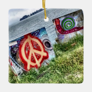 Awesome Graffiti Art in Berkeley California Ceramic Tree Decoration