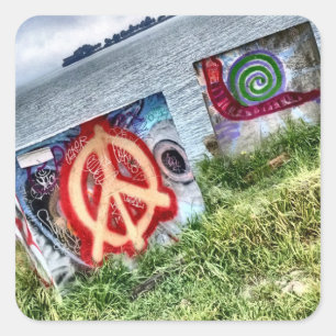 Awesome Graffiti Art in Berkeley California Square Sticker