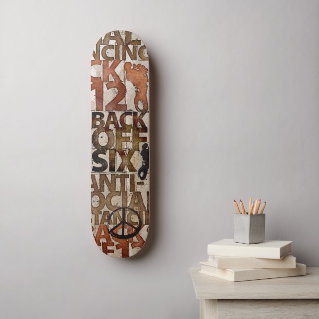 Awesome Graffiti BACK OFF Street Art Lettering Skateboard (Wall Art)