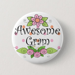 Awesome Gram T-Shirt 6 Cm Round Badge