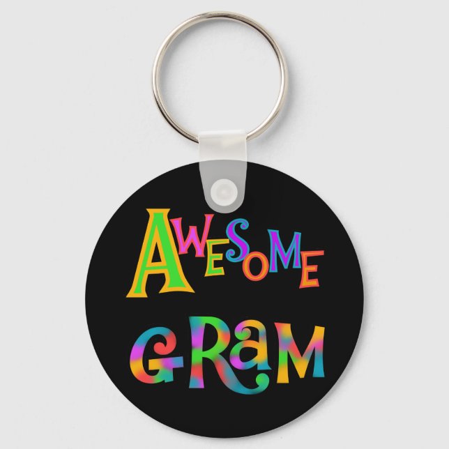 Awesome Gram T-shirts and Gifts Key Ring (Front)