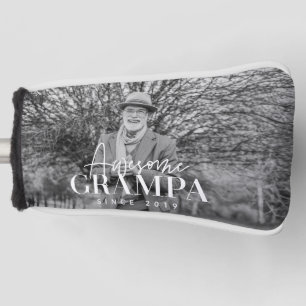 Awesome Grampa Since 20XX Simple Elegant Photo Golf Head Cover
