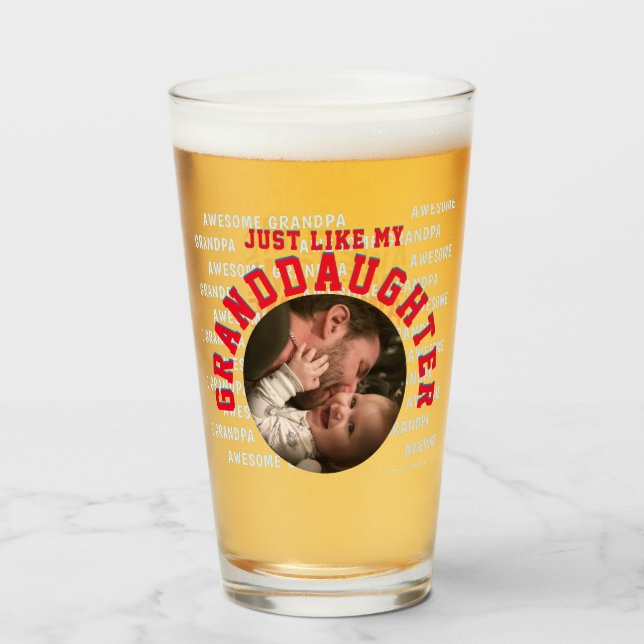 Awesome Grandfather Granddaughter Father's Day Glass (Back Filled)