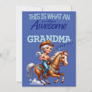Awesome Grandma Cowgirl Mother's Day Personalised Card