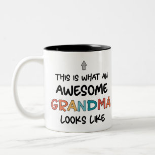 Awesome Grandma Funny Gifts for Grandma Two-Tone Coffee Mug