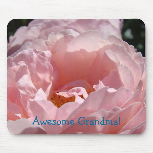 Awesome Grandma! mousepad Pink Rose Flower (Front)