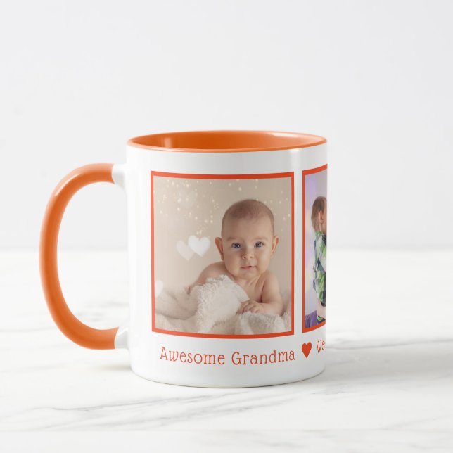 Awesome Grandma Multi Photo Personalised Mug (Left)