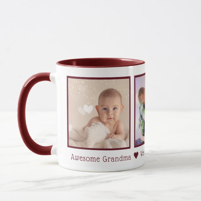 Awesome Grandma Multi Photo Personalised Mug (Left)