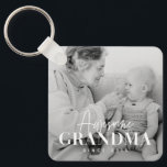 Awesome Grandma Since 20XX Simple Elegant Photo Key Ring<br><div class="desc">This simple and modern design is composed of serif and cursive typography and add a custom photo</div>