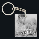 Awesome Grandma Since 20XX Simple Elegant Photo Key Ring<br><div class="desc">This simple and modern design is composed of serif and cursive typography and add a custom photo</div>