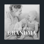 Awesome Grandma Since 20XX Simple Elegant Photo Magnet<br><div class="desc">This simple and modern design is composed of serif and cursive typography and add a custom photo</div>