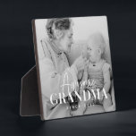 Awesome Grandma Since 20XX Simple Elegant Photo Plaque<br><div class="desc">This simple and modern design is composed of serif and cursive typography and add a custom photo</div>
