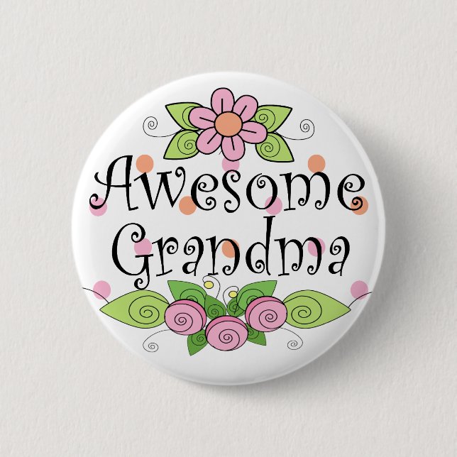 Awesome Grandma T-Shirt 6 Cm Round Badge (Front)