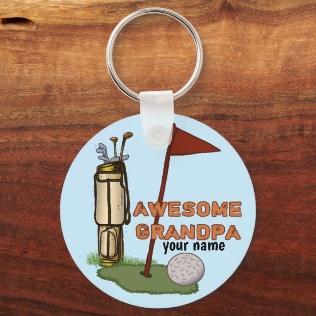Awesome Grandpa Golf  keychain (Front)