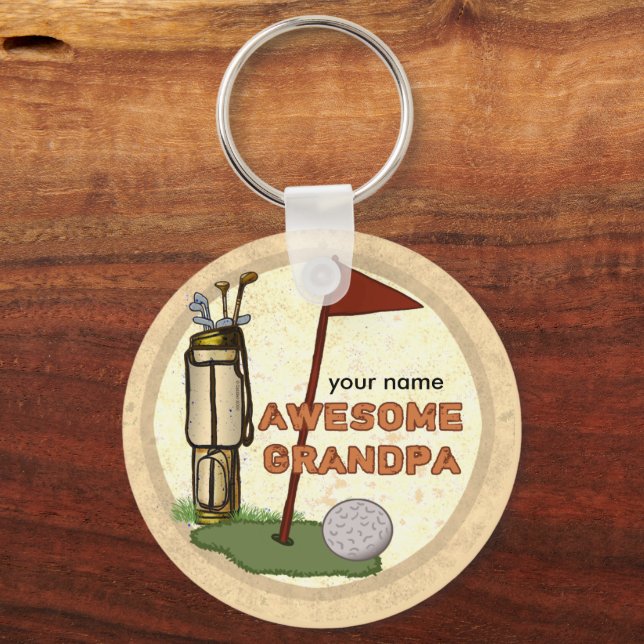 Awesome Grandpa Golf  keychain (Front)