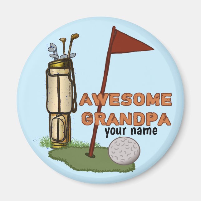 Awesome Grandpa Golf  magnet (Front)