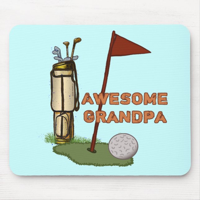Awesome Grandpa Golf Mouse Mat (Front)