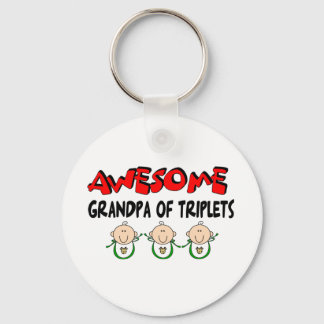 AWESOME GRANDPA of TRIPLETS Key Ring