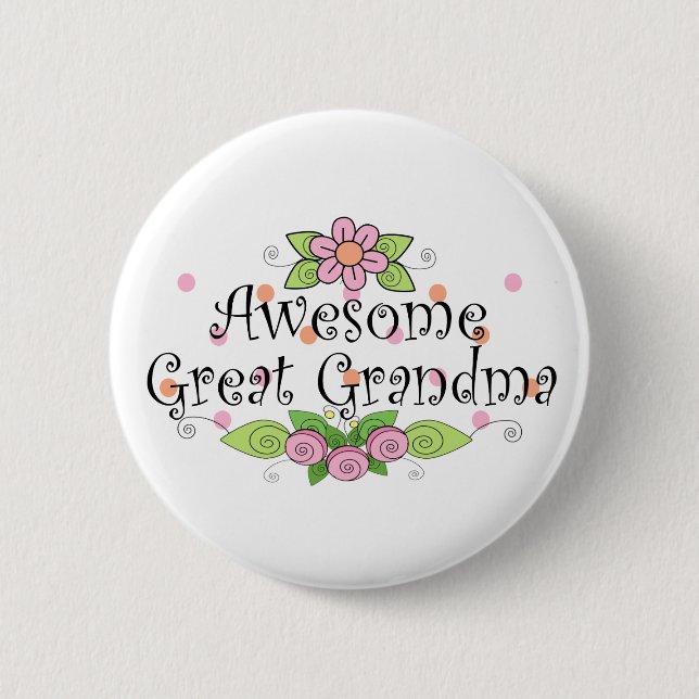 Awesome Great Grandma T-Shirt 6 Cm Round Badge (Front)