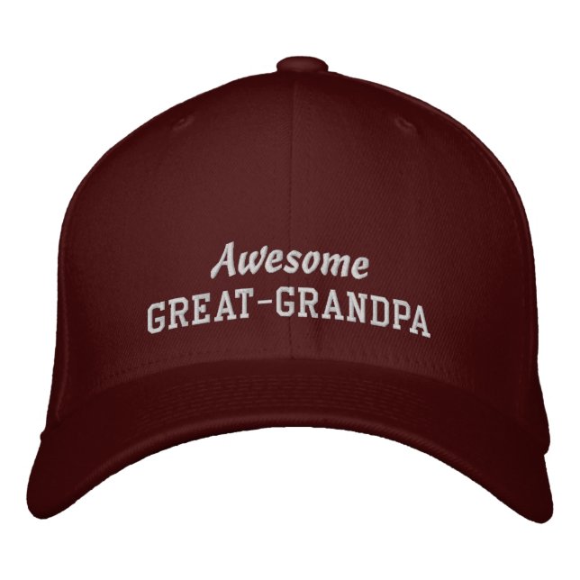 Awesome GREAT-GRANDPA/ New Grandchild or Birthday Embroidered Hat (Front)