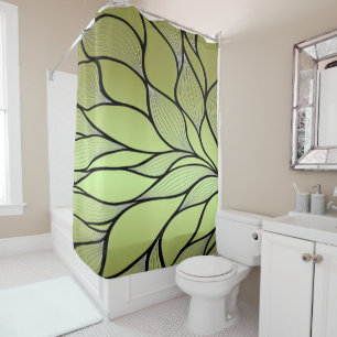 Awesome Green Creative Leave Pattern Shower Curtain