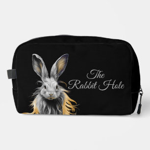 Awesome Grey Rabbit on Fire Personal Text Dopp Kit