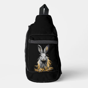 Awesome Grey Rabbit on Fire  Sling Bag