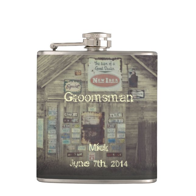 Awesome Groomsmen's Flask (Front)